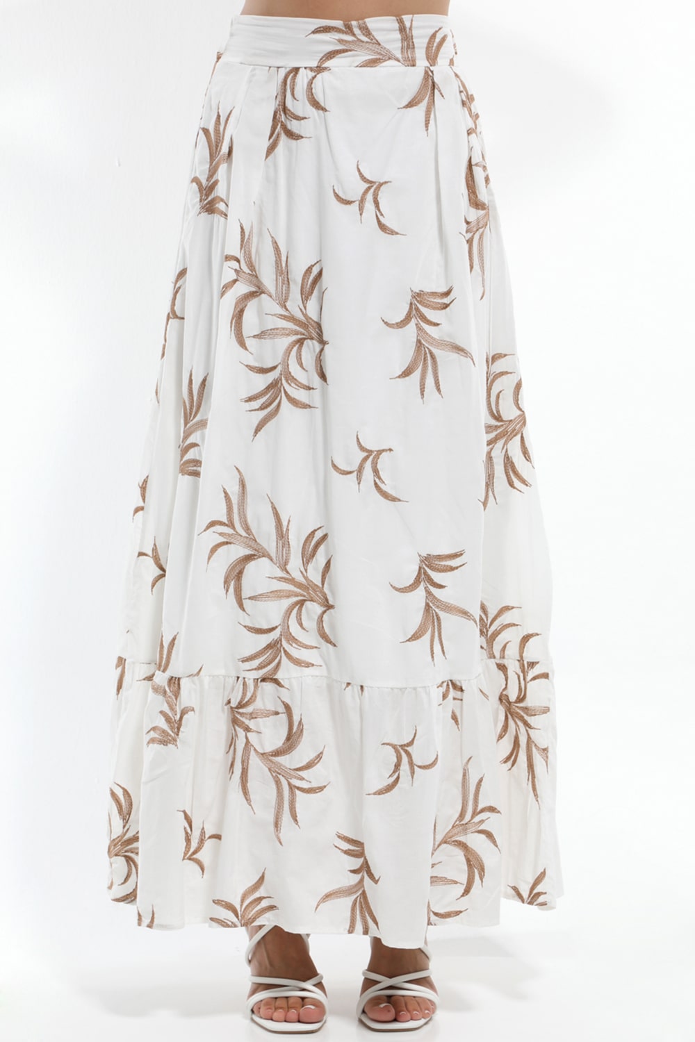 ΛΕΥΚΗ ΦΟΥΣΤΑ BOHO ΜΕ ΚΕΝΤΗΜΑΤΑ