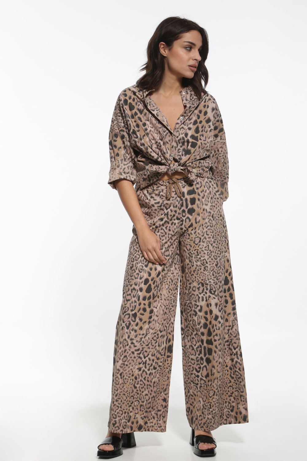 Βαμβακερή παντελόνα animal print