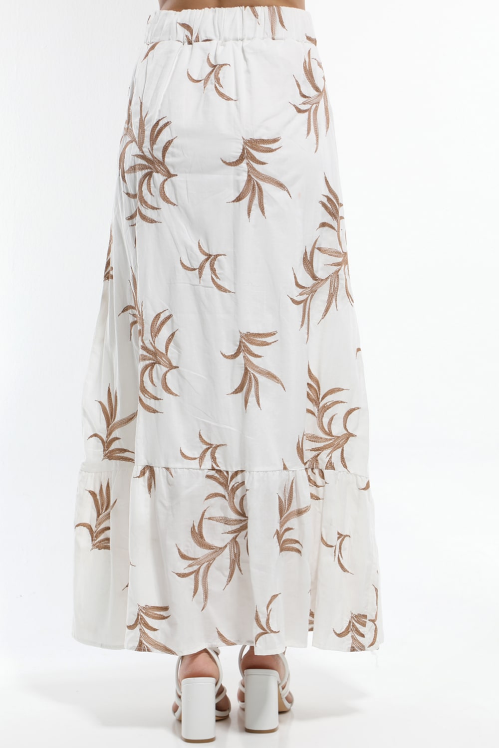 ΛΕΥΚΗ ΦΟΥΣΤΑ BOHO ΜΕ ΚΕΝΤΗΜΑΤΑ