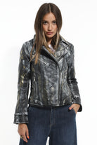Biker από τεχνόδερμα με glitter