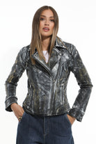 Biker από τεχνόδερμα με glitter