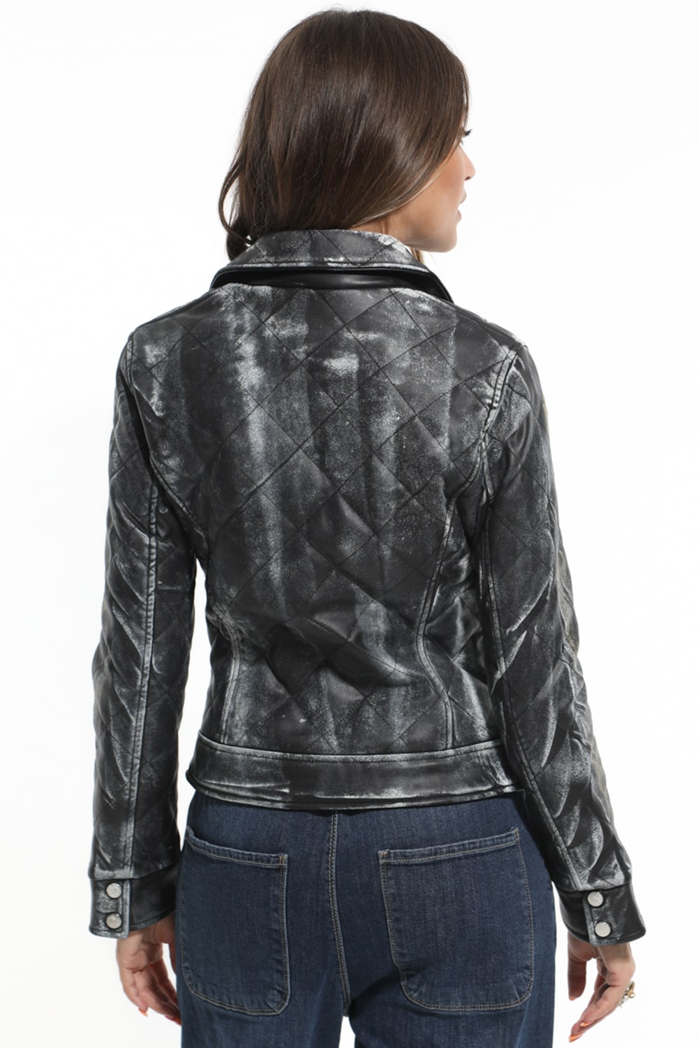 Biker από τεχνόδερμα με glitter