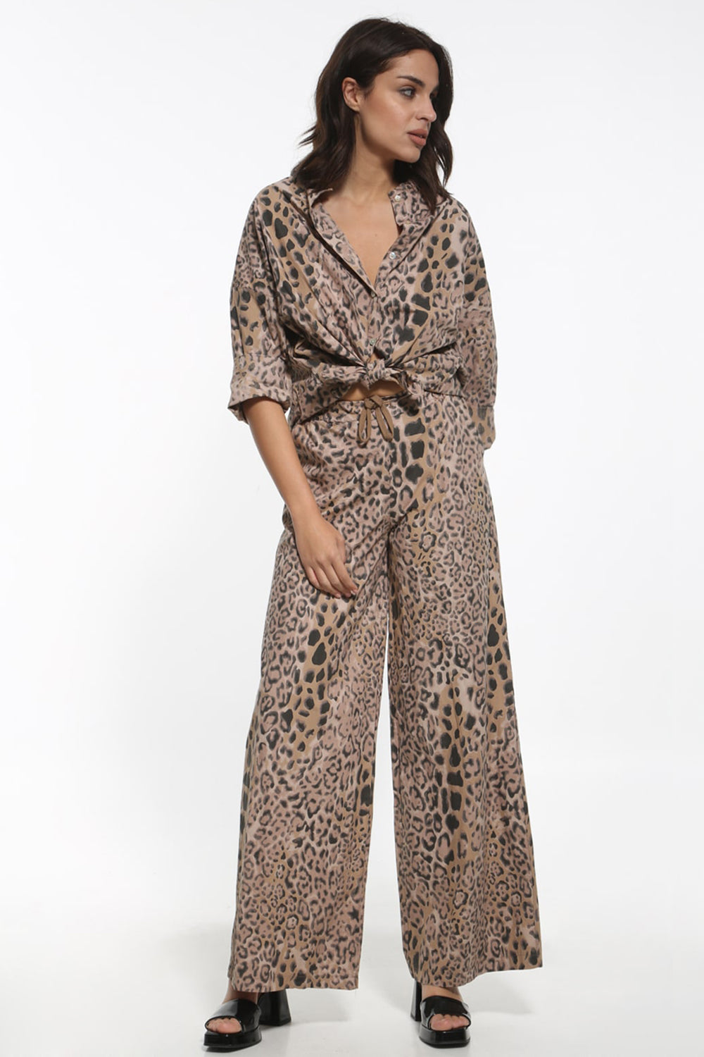 Βαμβακερή παντελόνα animal print