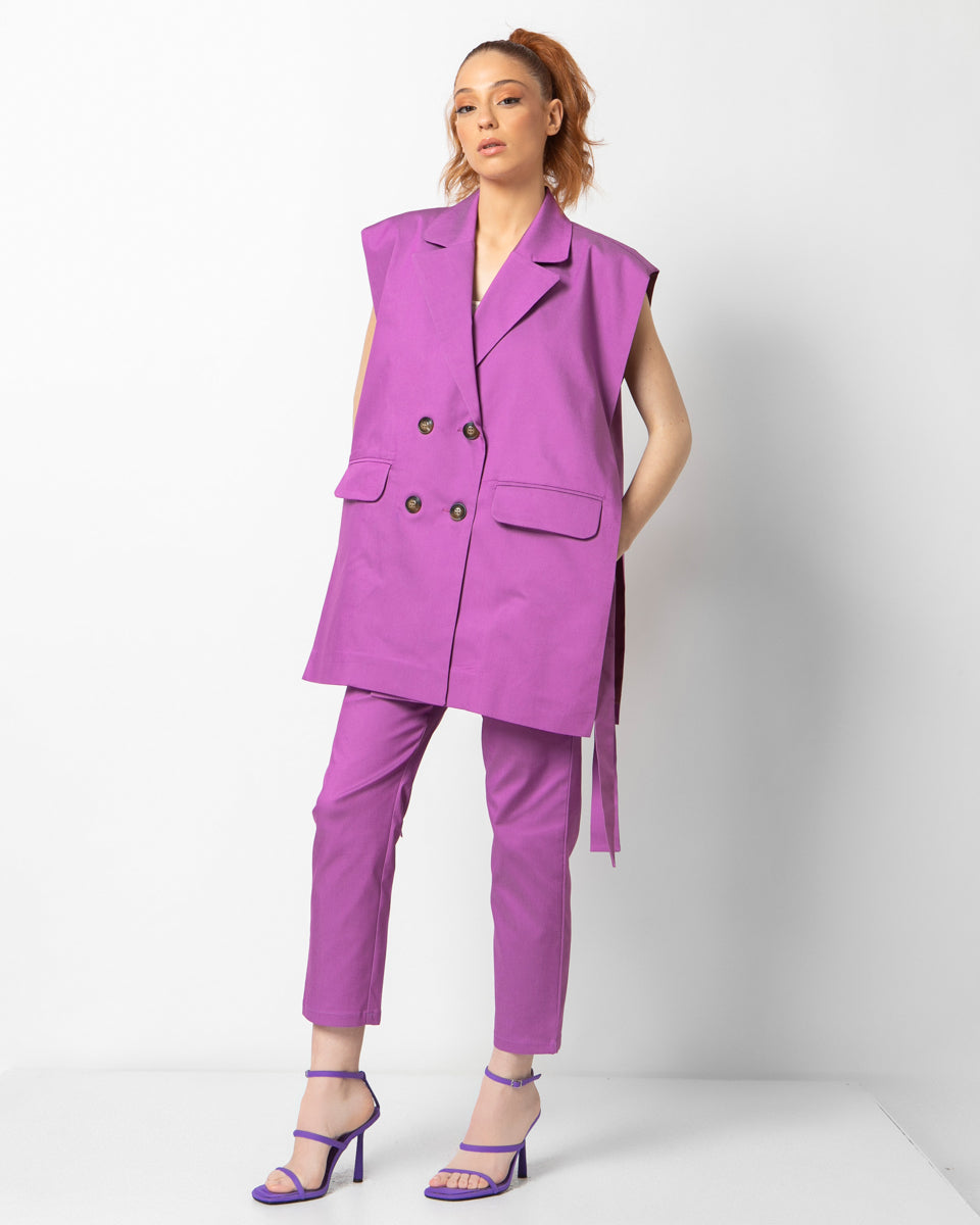 Mom fit ψηλόμεσο παντελόνι magenta
